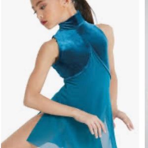 (DISCONTINUED IN THIS COLOR!!) Balera Dark Teal Halter Neck Velvet Costume